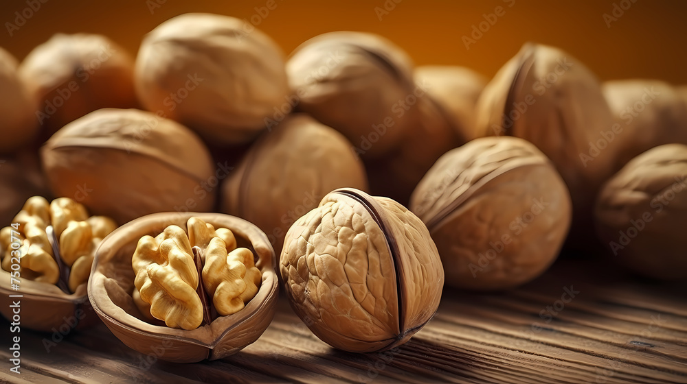 Fresh walnuts full frame close-up for background Fresh walnuts full frame close-up for background