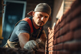 bricklayer laying brick, brick wall house, brick hands, building walls, brick walls