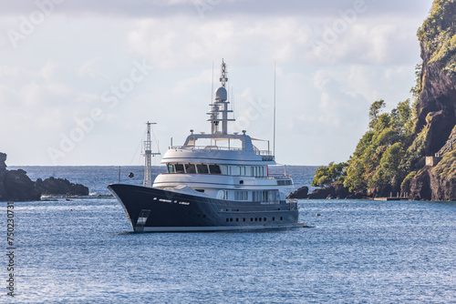 Mega Yacht anchored in Indian Bay, Saint Vincent and the Grenadines © Dmitry Tonkopi