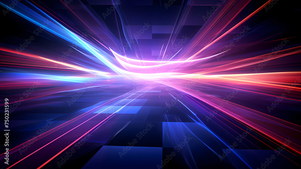 Obraz premium Neon speed abstract background, digital abstract background