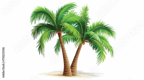 Tree palm summer icon isolated on white background c