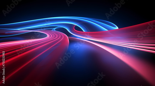 Looping 3D animation, abstract neon background