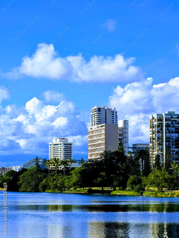 Fototapeta premium Tranquil Waters of Ala Wai Canal
