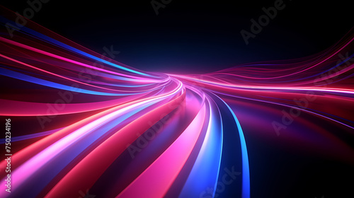 Looping 3D animation, abstract neon background