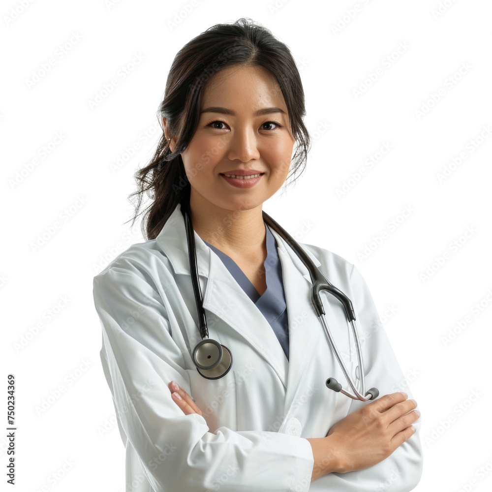 Asian medical consultant doctor physician in transparent background Asian medical consultant doctor physician in transparent background