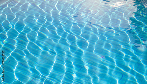 Abstract pool water surface and background with sun light reflection for text copy space; concept of relax, vacation, holiday
