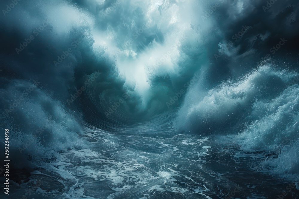 A storm and a tsunami converge their path to heaven marked by danger captured in a minimalist frame that speaks volumes A storm and a tsunami converge their path to heaven marked by danger captured in a minimalist frame that speaks volumes
