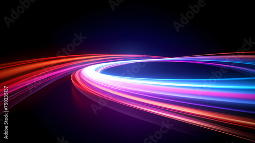 Looping 3D animation, abstract neon background