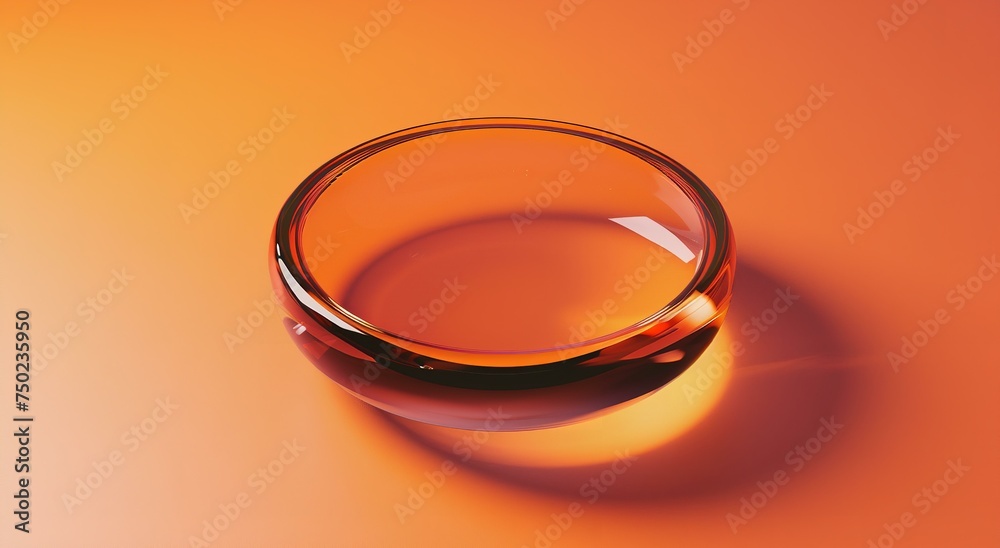 Glossy button, metallic edge, half orange/white Glossy button, metallic edge, half orange/white