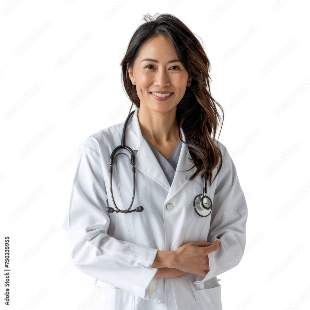 Asian medical consultant doctor physician in transparent background Asian medical consultant doctor physician in transparent background