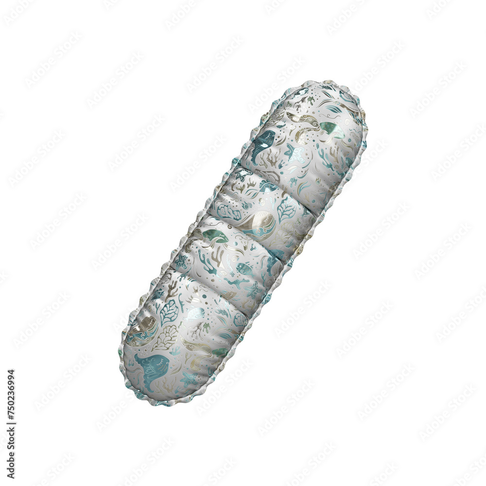 3D inflated balloon Slash Symbol/sign with silver colored sea life pattern for children 3D inflated balloon Slash Symbol/sign with silver colored sea life pattern for children