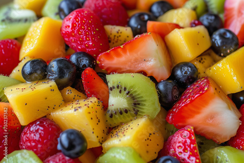 Fruit salad. Colorful Mixed Fresh Berries and Fruit