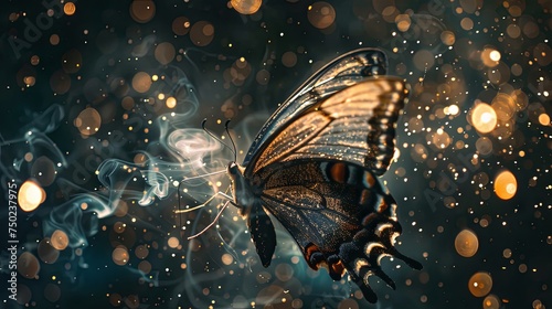 Magic fairy tale sparkle butterfly concept wallpaper background  © Irina