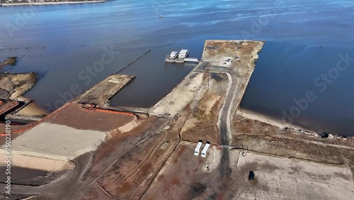 Approach to a small ferry terminal in South Amboy, New Jersey