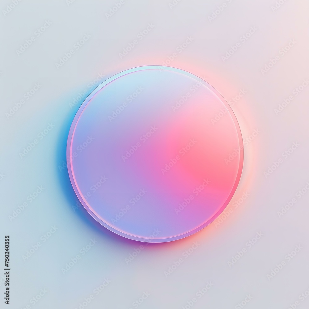 Obraz premium Gradient colored 3D ring on a soft hued background