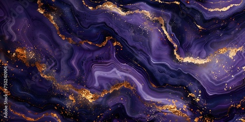 abstract purple marble pattern texture with gold veins