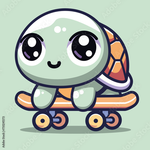 skateboarding turtle Kawaii