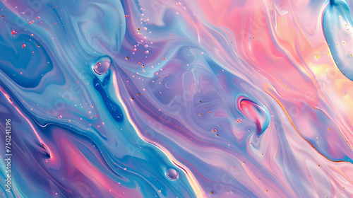 This image captures mesmerizing swirls of multicolored liquid with glistening bubbles creating an abstract look