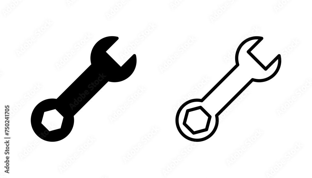 Wrench icon set. repair icon vector. tools icon vector Wrench icon set. repair icon vector. tools icon vector