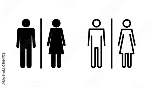 Toilet icon set. restrooms icon vector. bathroom sign. wc  lavatory