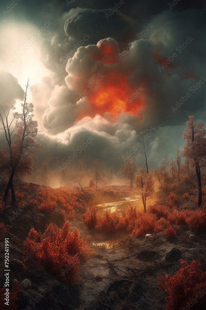 Fototapeta premium Fire in the forest