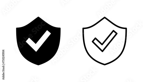 Free Download Shield check mark  icon set. Protection approve sign. Safe icon vector - GFXLoad