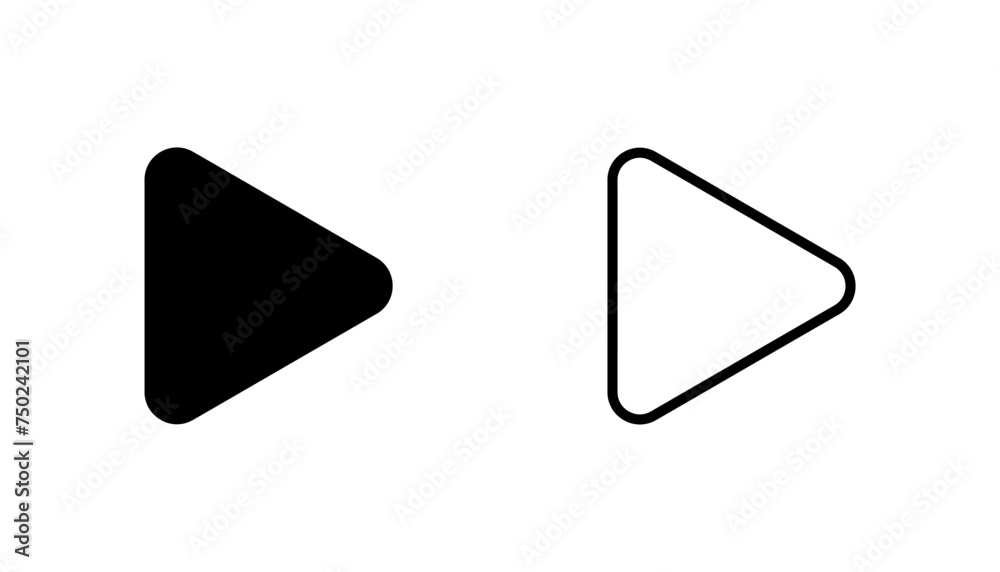 Play Icon set. Play button vector icon Play Icon set. Play button vector icon