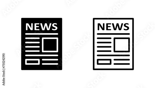Newspaper icon set. news paper vector sign