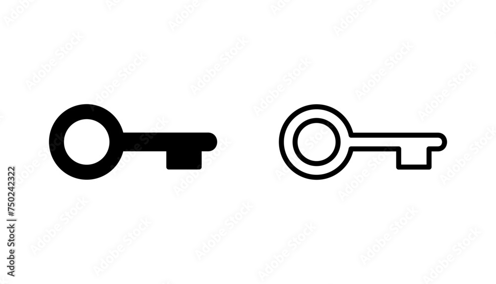 Key icon set. Key vector icon. Key symbol