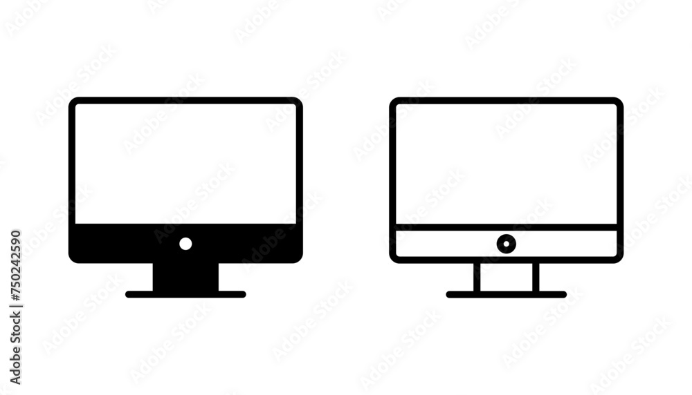 Computer icon set. computer monitor icon vector. Computer icon set. computer monitor icon vector.