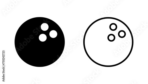 Bowling icon set. bowling ball and pin icon. bowling pins