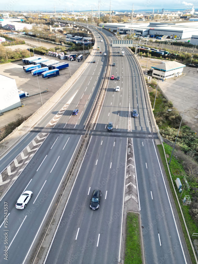 High Angle View of Dagenham London City of England United Kingdom. March 2nd, 2024 High Angle View of Dagenham London City of England United Kingdom. March 2nd, 2024