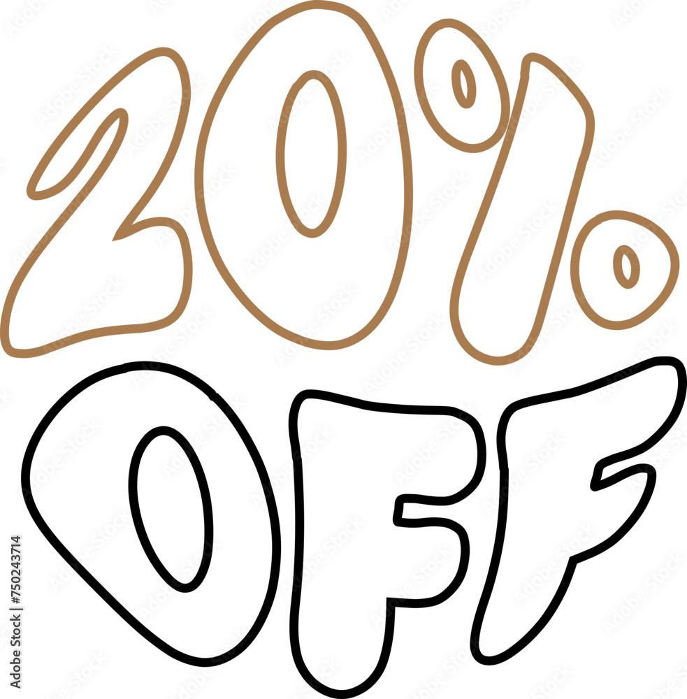 20%OFF Circle Discount Lettering 20%OFF Circle Discount Lettering