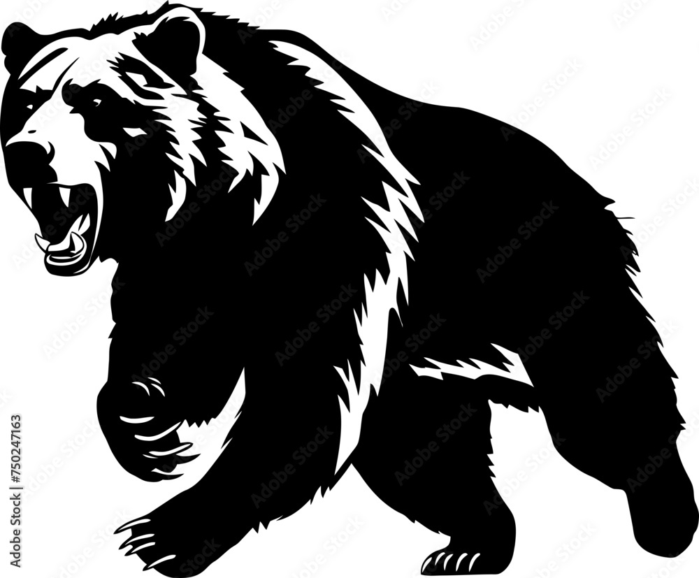 Obraz premium Handdrawn big bear drawing 