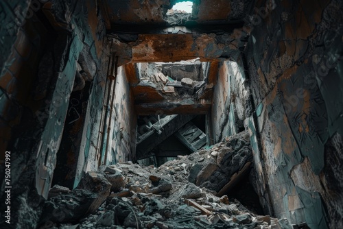 Derelict Underground Chamber Filled With Rubble © Ilugram