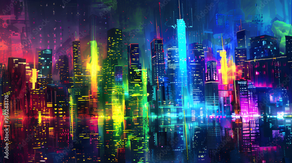 Colourful cityscape
