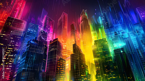 Colourful cityscape