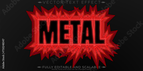 Editable vintage music text effect, retro 70s and 80s text style