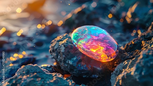 Opal stone mining nature concept wallpaper background photo