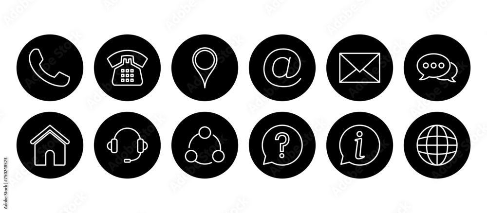 Contact us icon vector. web icon vector. business card contact information icon. Contact us icon vector. web icon vector. business card contact information icon.