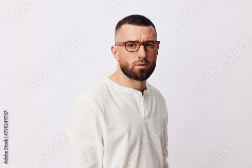 Man person beard adult young man studio isolated portrait background background face © SHOTPRIME STUDIO