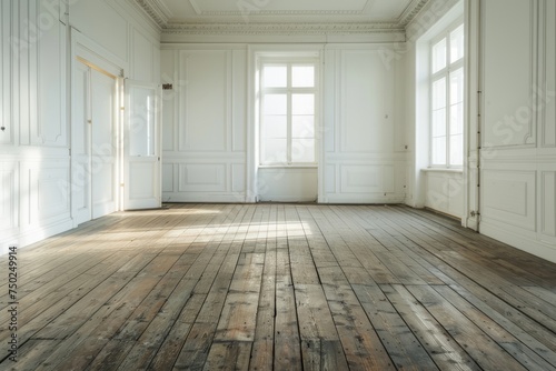 Empty Room With Wooden Floors and White Walls