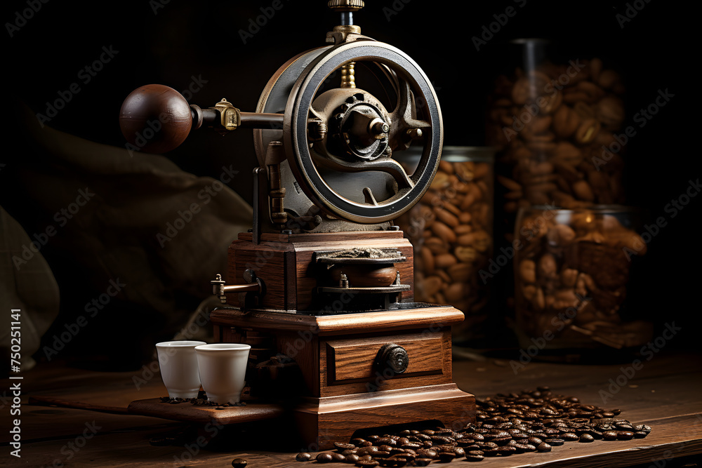 Coffee mill for grinding coffee, grinding coffee with a coffee mill