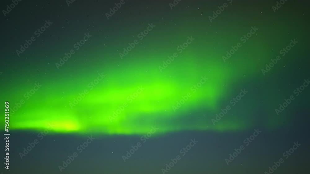 Aurora Borealis, Northern Lights in Iceland, Real Night Sky with Stars ...