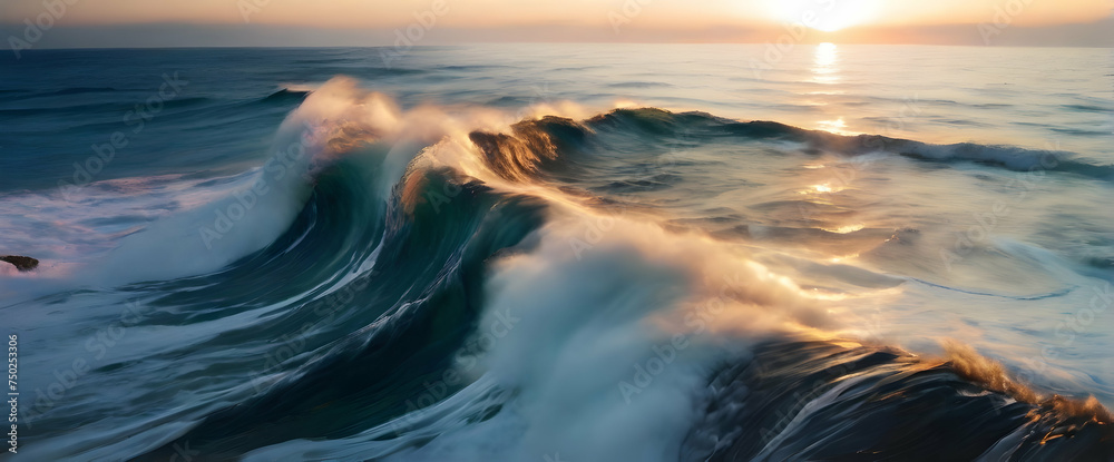 View of the beautiful sea or ocean with waves