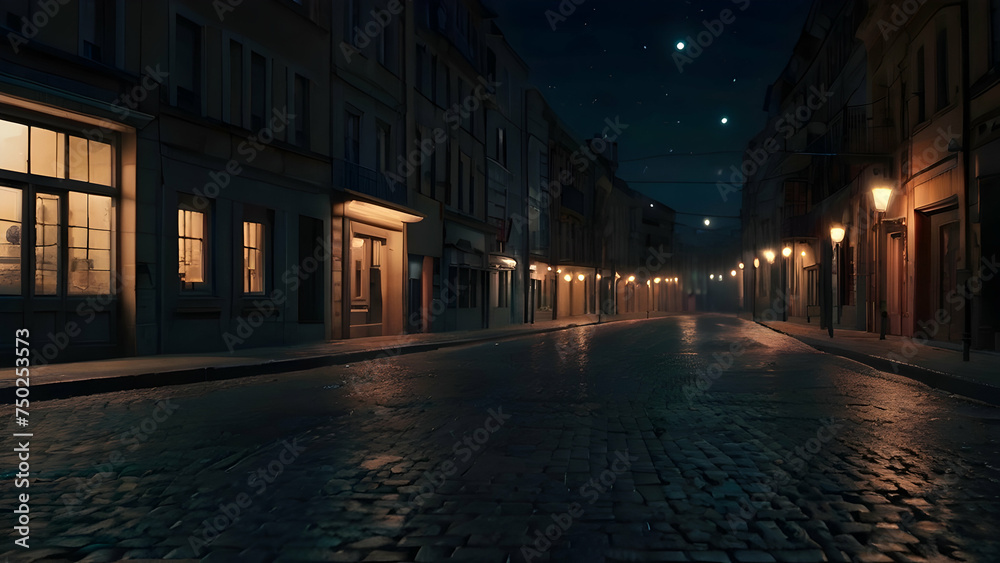 View of the mystical cinematic street View of the mystical cinematic street