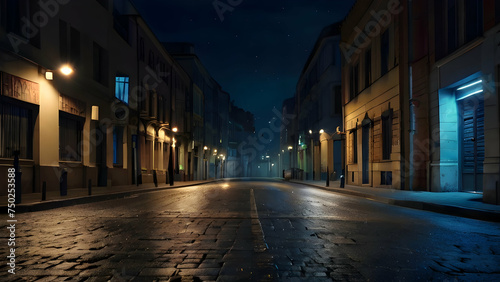 View of the mystical cinematic street © gmstockstudio