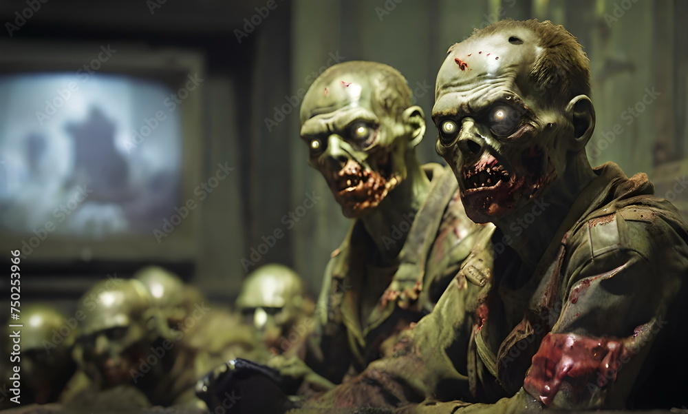 Zombies watching the tv propaganda Zombies watching the tv propaganda