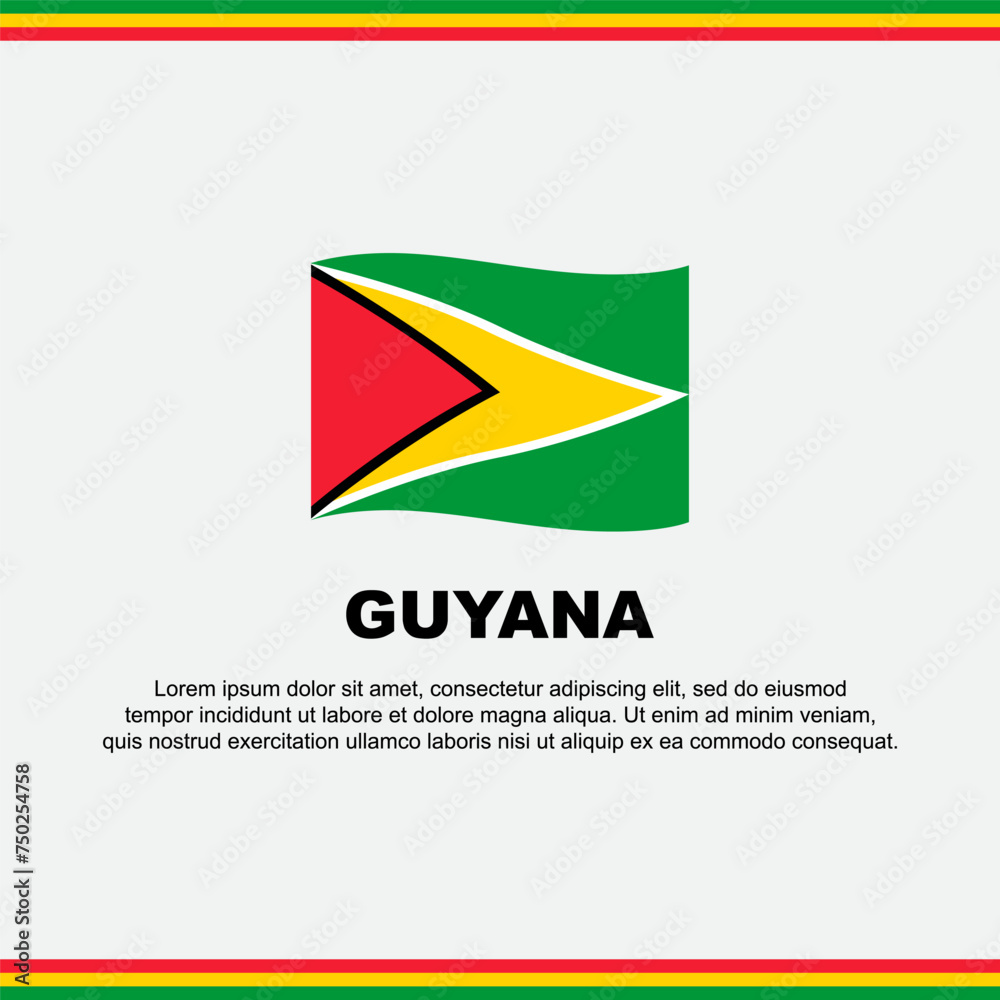 Guyana Flag Background Design Template. Guyana Independence Day Banner Social Media Post. Guyana Design