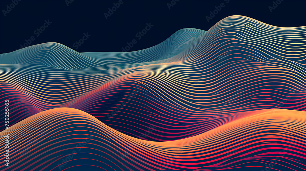 Naklejka premium 3D modern wavy curve abstract presentation background
